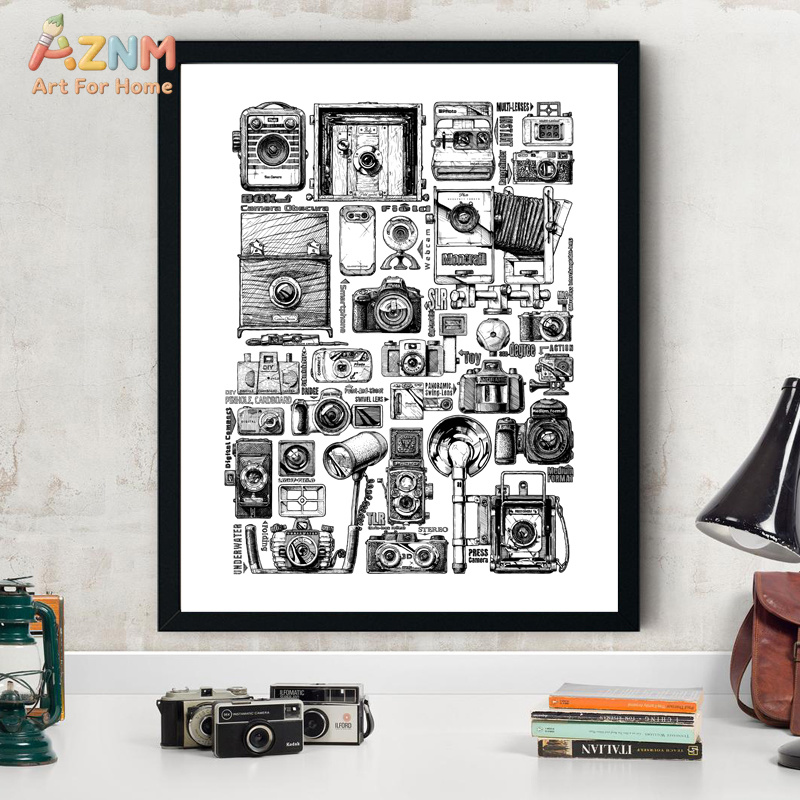 Collectible Vintage Cameras - AZNM Vintage Camera Collection Canvas Wall