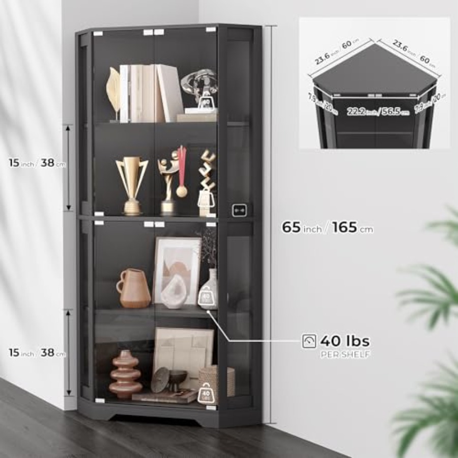 Lighted Corner Display Cabinet - Collectible & Vintage Dolls For Wedding recension och pris