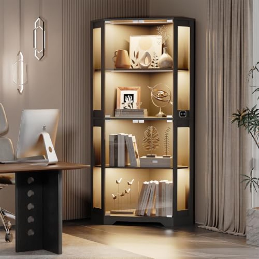 Lighted Corner Display Cabinet - Collectible & Vintage Dolls For Wedding recension och pris