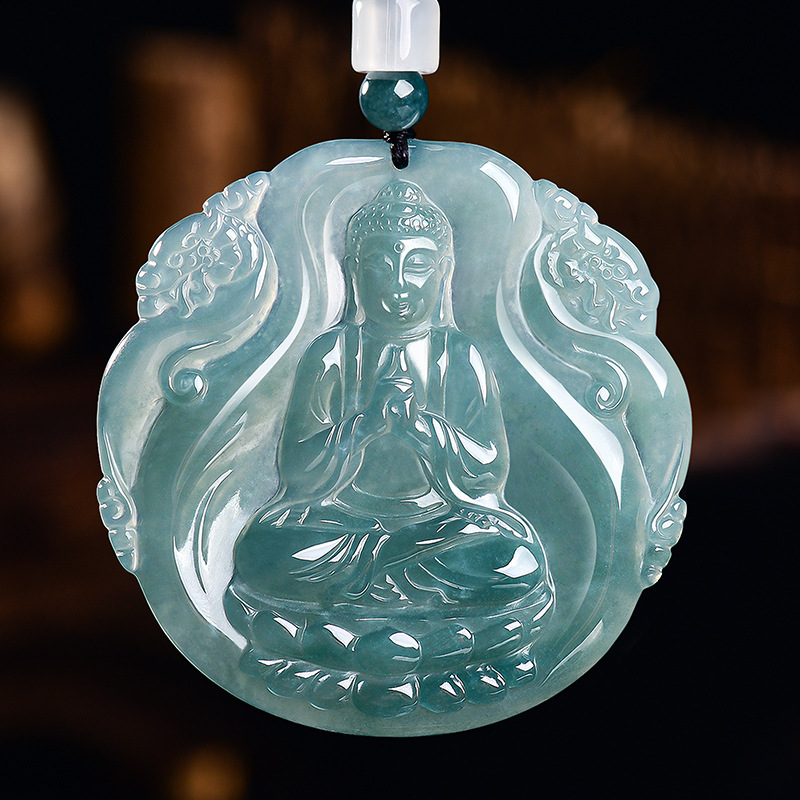 Natural Burmese Jadeite Buddha - Vintage Necklace recension och pris