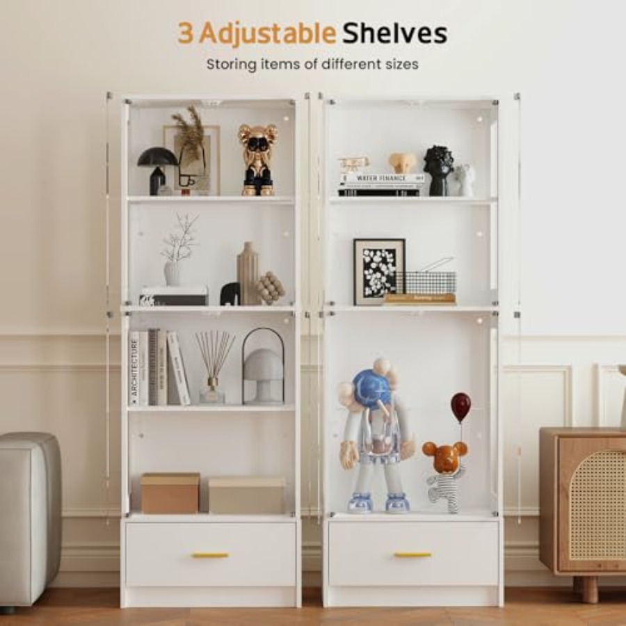 Glass Display Cabinet with Doo - Collectible & Vintage Dolls For Wedding recension och pris
