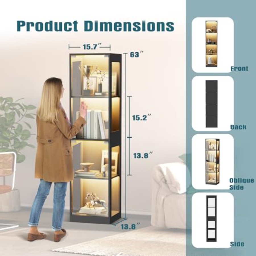 Glass display cabinet with LED - Collectible & Vintage Dolls For Wedding recension och pris