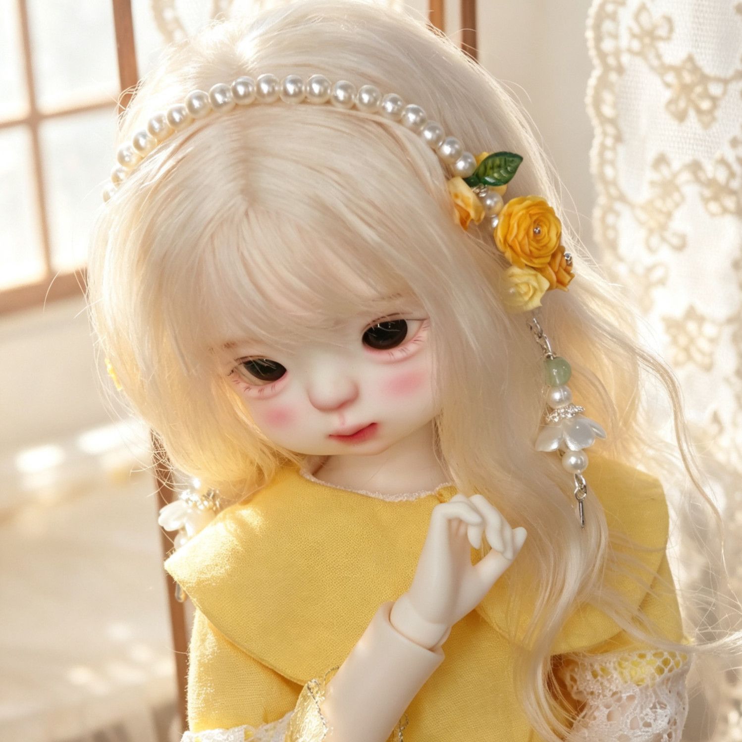 Hand Made Pearl Flower Doll He - Vintage Collectible And Vintage Dolls recension och pris