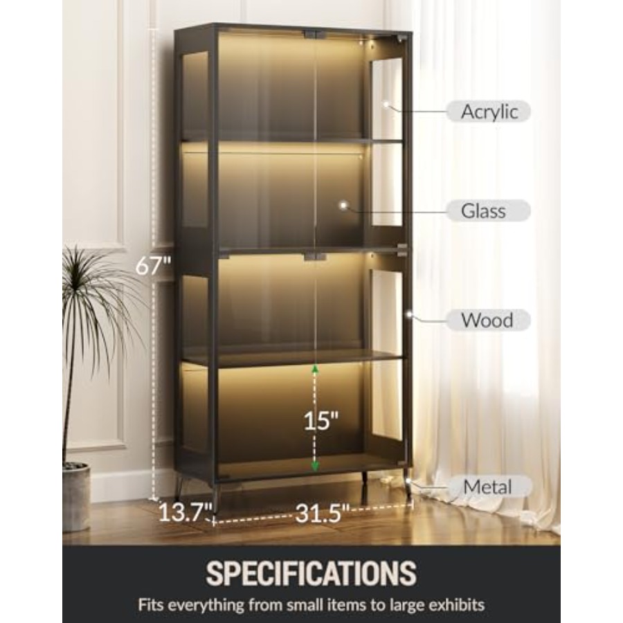 Glass display cabinet with doo - Collectible & Vintage Dolls For Wedding recension och pris