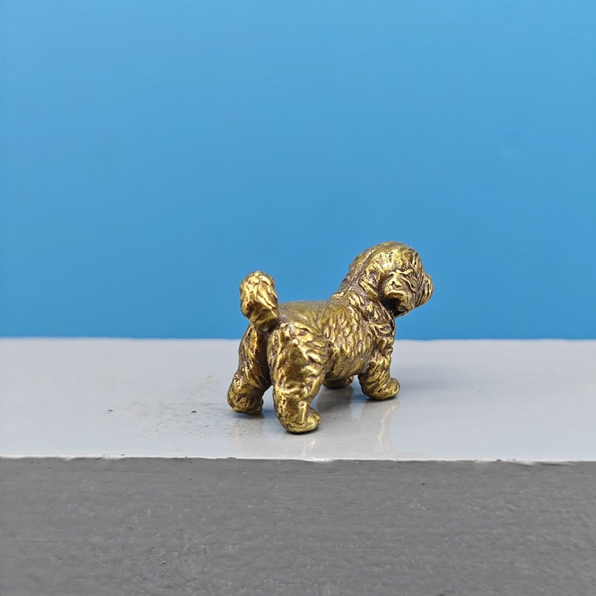 Mini Brass Dog Statue French B - Vintage Collectible Teddy Bears recension och pris