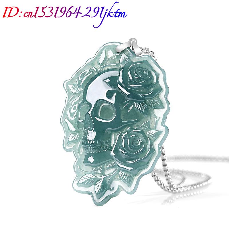 Natural Burmese Jadeite Skull  - Vintage Necklace recension och pris