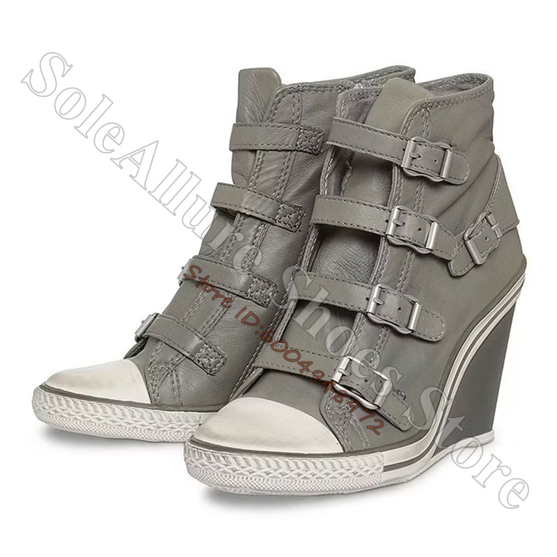 Grey Multi Buckle High Top Wed - Vintage Zipper recension och pris