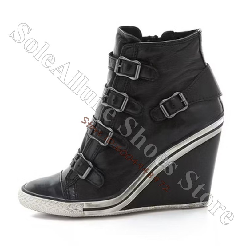 Grey Multi Buckle High Top Wed - Vintage Zipper recension och pris